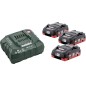 Metabo BASIC SET 3 X LIHD 4.0 AH Li-ion 4Ah Metabo BASIC SET 3 X LIHD 4.0 AH Li-ion 4Ah